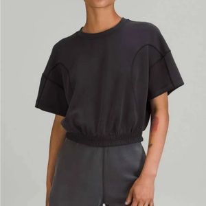 Lululemon softstreme gathered tee black NWT sz4